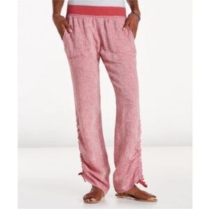 TOAD & CO Lina Linen Pant Red Pink Lightweight Small Coastal Grandma